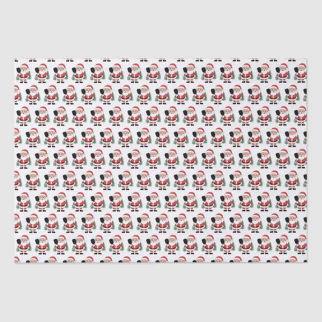 Cute Christmas Santa Claus Playing Pickleball  Tissue Paper (Front)