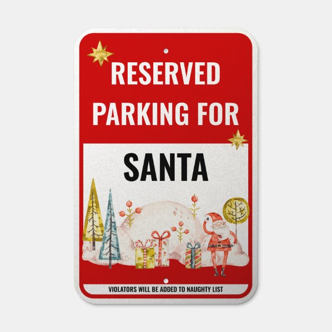 Cute Christmas Santa Claus Reserved Parking
