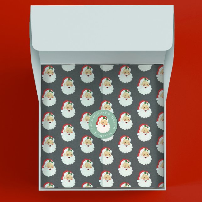 Cute Christmas Santa Claus Tissue Paper (Cute vintage Santa Claus tissue paper is great for wrapping your Christmas holiday gifts.)