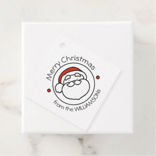 Cute Christmas Santa Claus with Red Hat Favor Tags