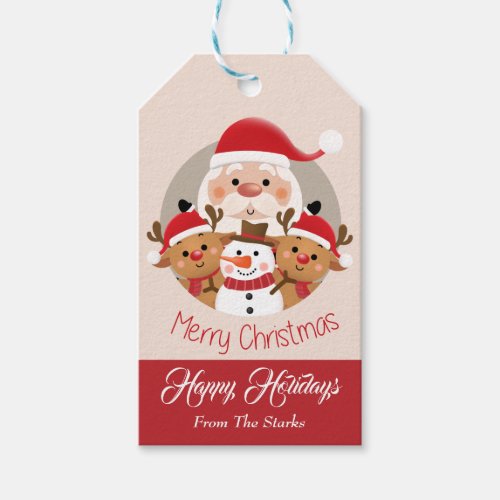 Cute Christmas Santa  Friends Gift Tags