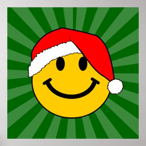 Cute Christmas Santa Happy Face Poster