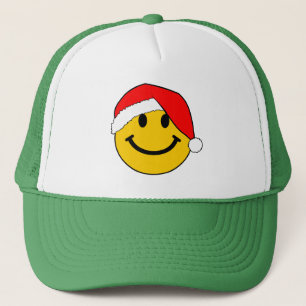 Cute Christmas Santa Happy Face Trucker Hat