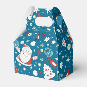 Cute Christmas Santa Pattern Gable Favor Box