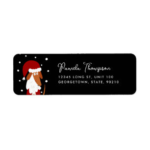 Cute Christmas Santa Paws Dog Customizable Label