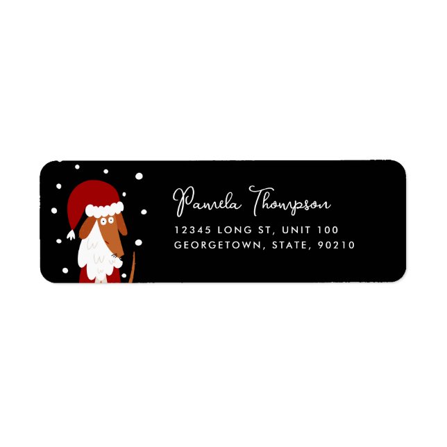 Cute Christmas Santa Paws Dog Customizable Label (Front)