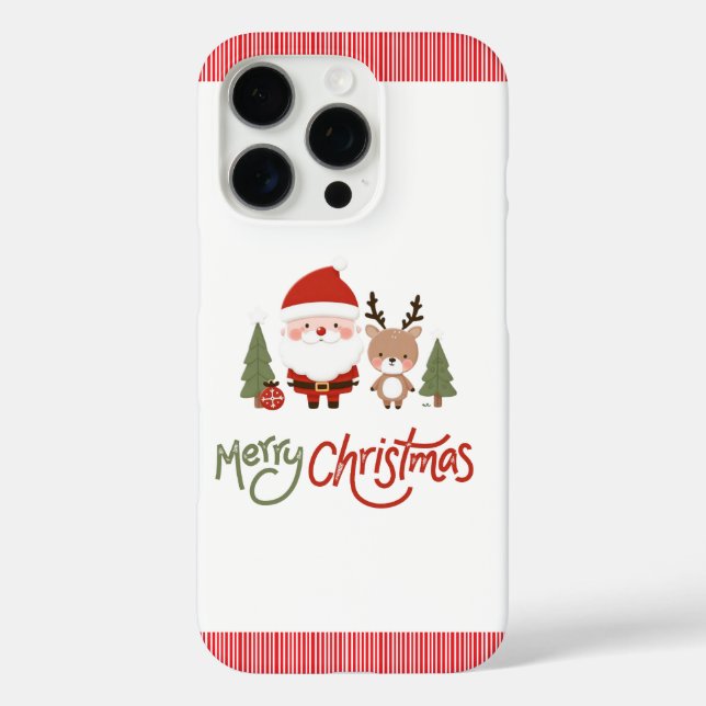Cute Christmas Santa & Reindeer  Case-Mate iPhone Case (Back)
