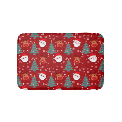 Cute Christmas Santa Reindeer  Christmas Holidays Bath Mat