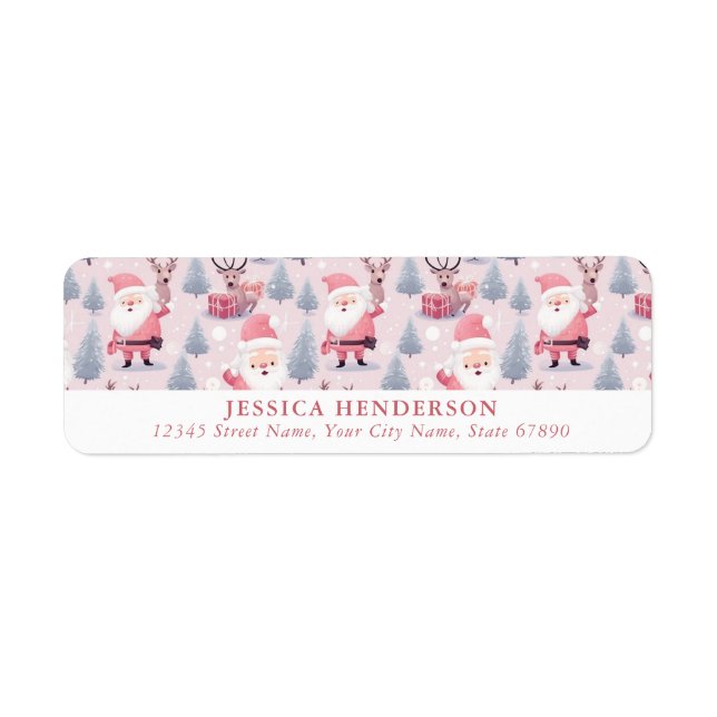 Cute Christmas Santa Return Address Labels (Front)