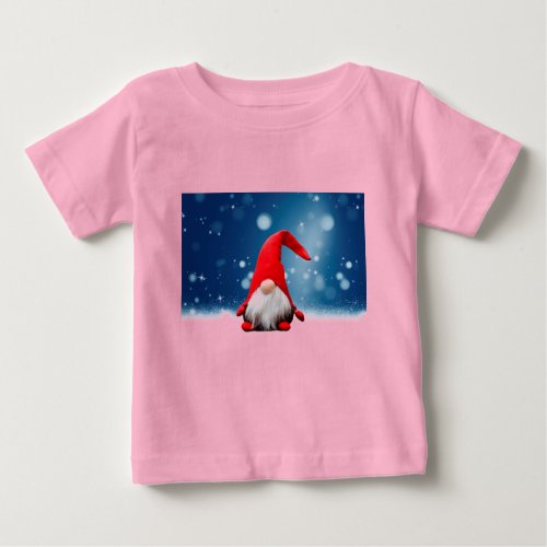 Cute Christmas Santa Snow Stars Baby T_Shirt