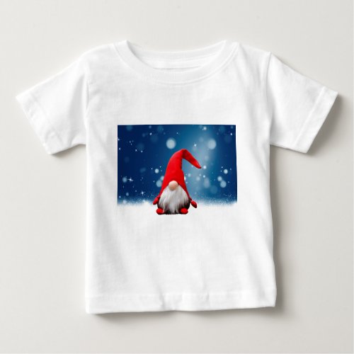 Cute Christmas Santa Snow Stars Baby T_Shirt