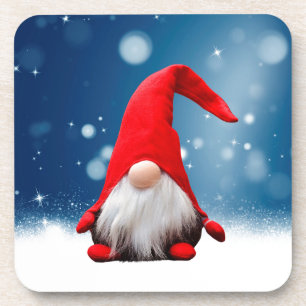 Cute Christmas Santa Snow Stars Beverage Coaster