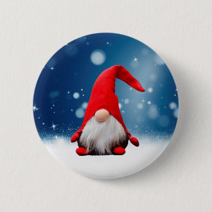 Cute Christmas Santa Snow Stars Button