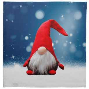 Cute Christmas Santa Snow Stars Cloth Napkin