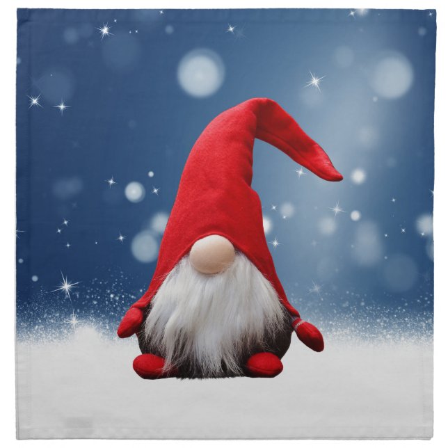 Cute Christmas Santa Snow Stars Cloth Napkin (Front)
