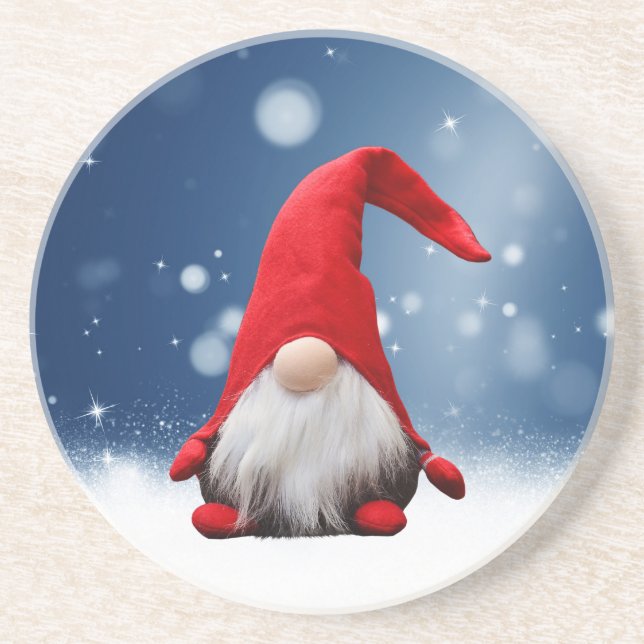 Cute Christmas Santa Snow Stars Drink Coaster (Front)