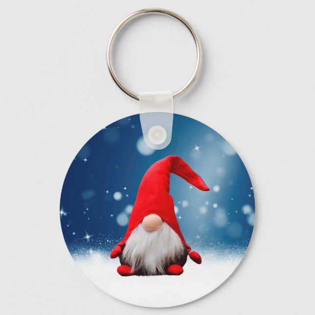 Cute Christmas Santa Snow Stars Keychain (Front)
