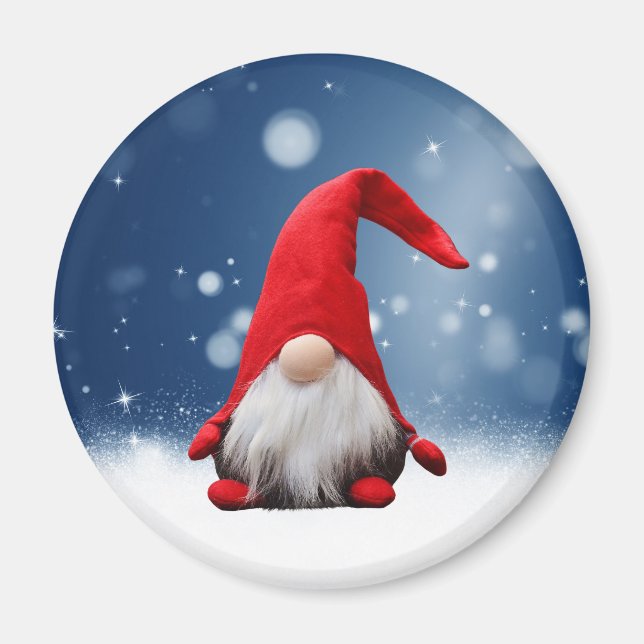 Cute Christmas Santa Snow Stars Magnet (Front)