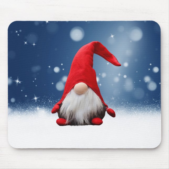 Cute Christmas Santa Snow Stars Mouse Pad (Front)