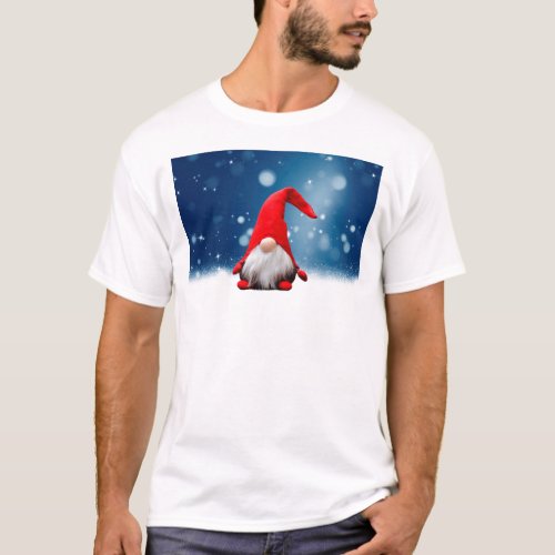 Cute Christmas Santa Snow Stars T_Shirt