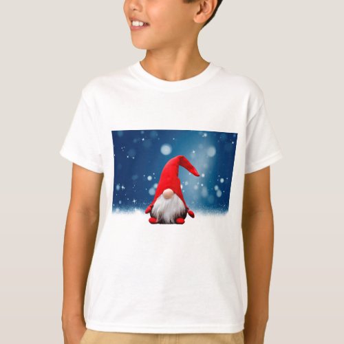 Cute Christmas Santa Snow Stars T_Shirt