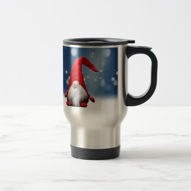 Cute Christmas Santa Snow Stars Travel Mug (Right)