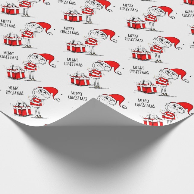 Cute Christmas Santa Thing Wrapping Paper (Corner)