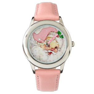 Cute Christmas Santa With Pink Hat Watch