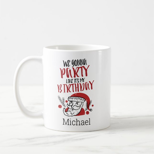 Cute Christmas Saying Santa Personalized Coffee Mug (Left)