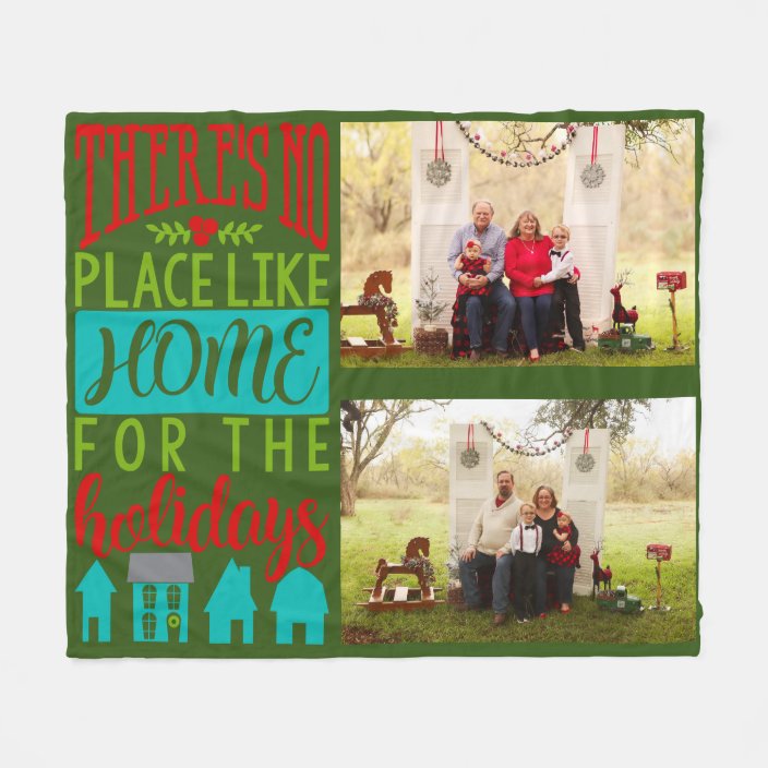 Cute Christmas Sayings Home Decor With Photos Fleece Blanket