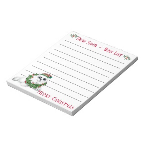 Cute Christmas Seal Santas wish list  Notepad