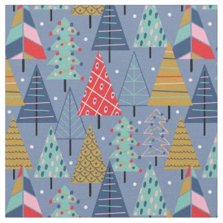 Cute Christmas Season Pattern | Blue Fabric