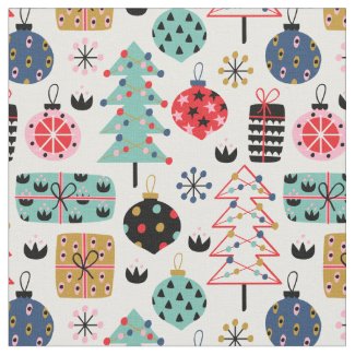 Cute Christmas Season Pattern | White Fabric