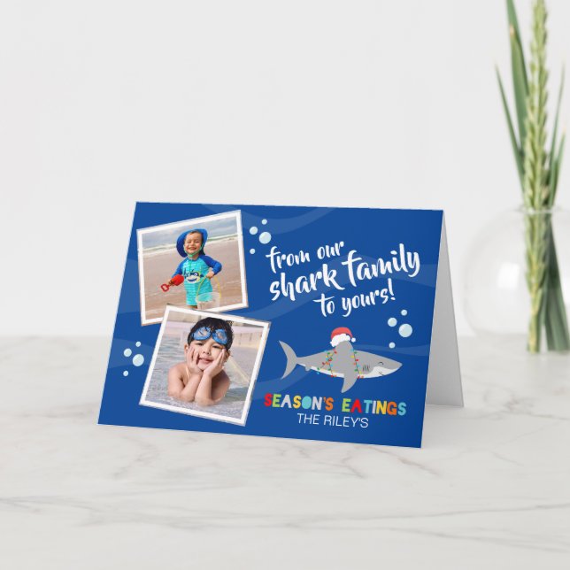 Cute Christmas Shark Card (Front)