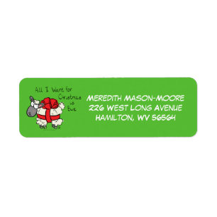 Cute Christmas Sheep Cartoon Label