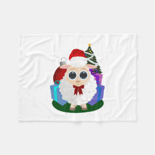Cute Christmas Sheep Cozy Holiday Winter Farm Fleece Blanket