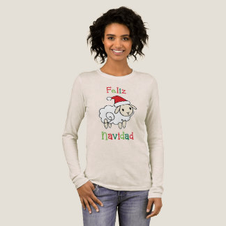 Cute Christmas Sheep – Feliz Navidad Tri-Blend Shirt