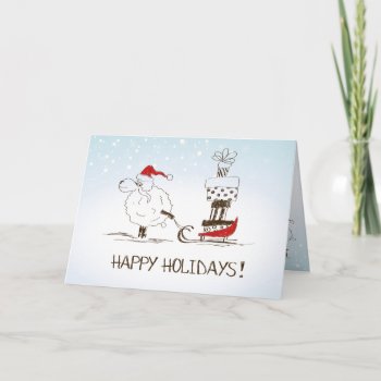 Cute Christmas Sheep Merriment - Happy Holidays Holiday Card by PetsandVets at Zazzle