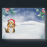 Cute Christmas Sheltie Envelope<br><div class="desc">This adorable custom envelope features a cute winter scene with a sheltie wearing Santa's hat. The front of the envelope has text that says "kindly deliver to." on the back you can personalize with your name and return address. This envelope coordinates with the other cards in the Christmas Sheltie collection....</div>