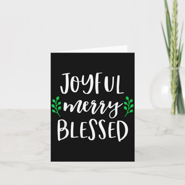Cute Christmas Shirt For Women Girls Joyful Merry  Card (Front)
