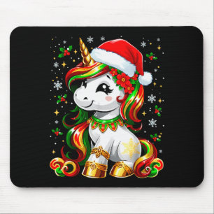 Cute Christmas Shirt Girls Women Xmas Unicorn Chri Mouse Pad
