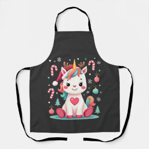 Cute Christmas Shirt Girls Women Xmas Unicorn Deer Apron