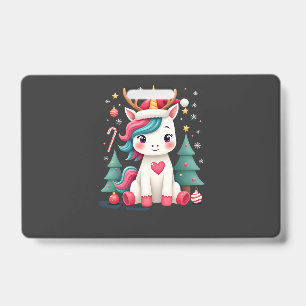 Cute Christmas Shirt Girls Women Xmas Unicorn Deer Badge