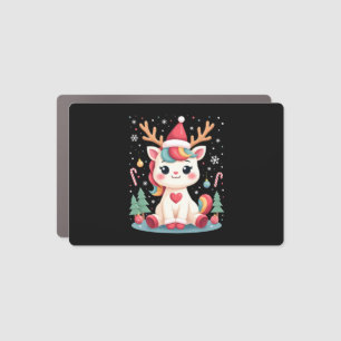 Cute Christmas Shirt Girls Women Xmas Unicorn Deer Car Magnet