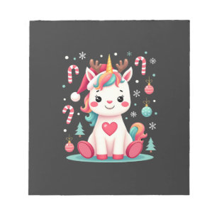 Cute Christmas Shirt Girls Women Xmas Unicorn Deer Notepad