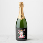 Cute Christmas Shirt Girls Women Xmas Unicorn Deer Sparkling Wine Label