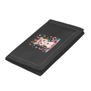 Cute Christmas Shirt Girls Women Xmas Unicorn Deer Tri-fold Wallet