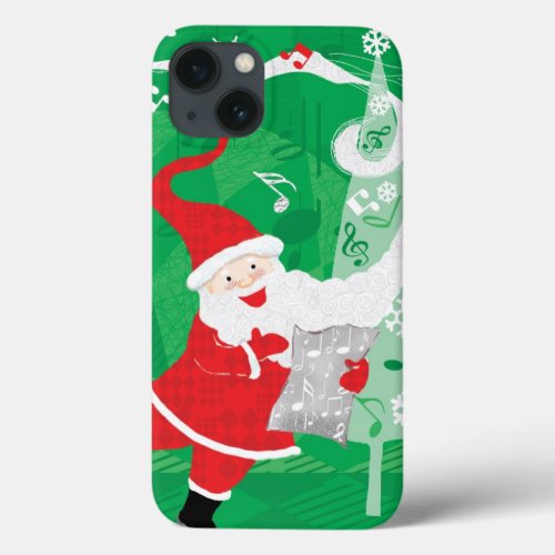 Cute Christmas Singing and Dancing Santa Claus iPhone 13 Case