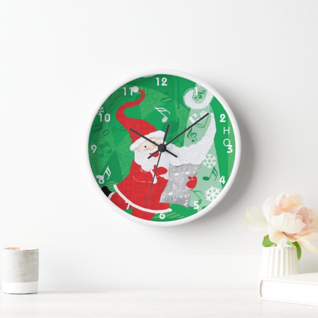 Cute Christmas, Singing and Dancing Santa Claus Clock (Home)