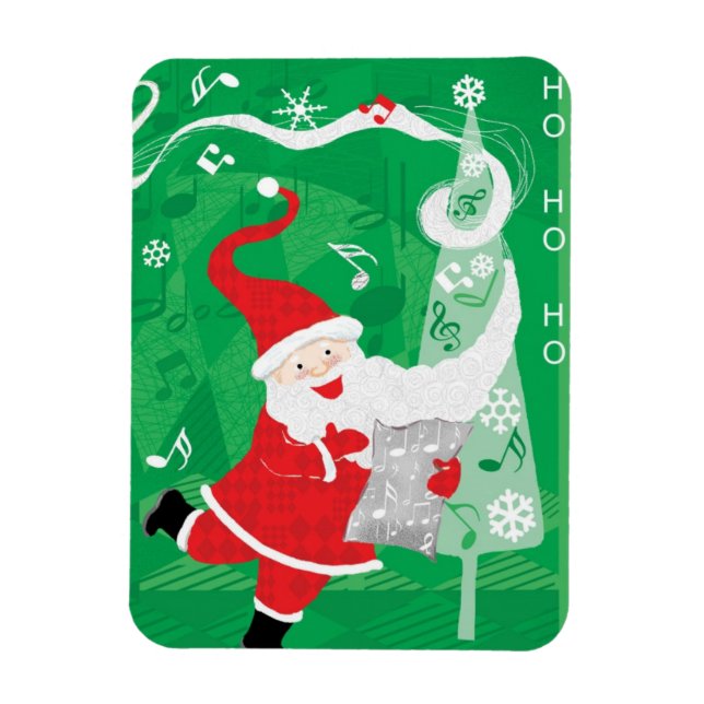 Cute Christmas, Singing and Dancing Santa Claus Magnet (Vertical)